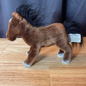 Yomiko Classics Mustang Horse Plush Toy Brown Black Mane Tail